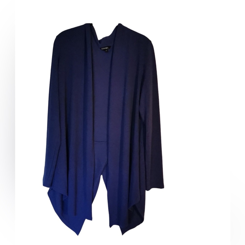 George Navy Blue Open Front Draped Cardigan